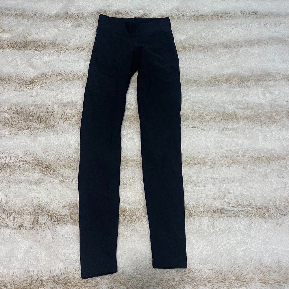 Plush Fleece-Lined Matte Stirrup Leggings Small Black